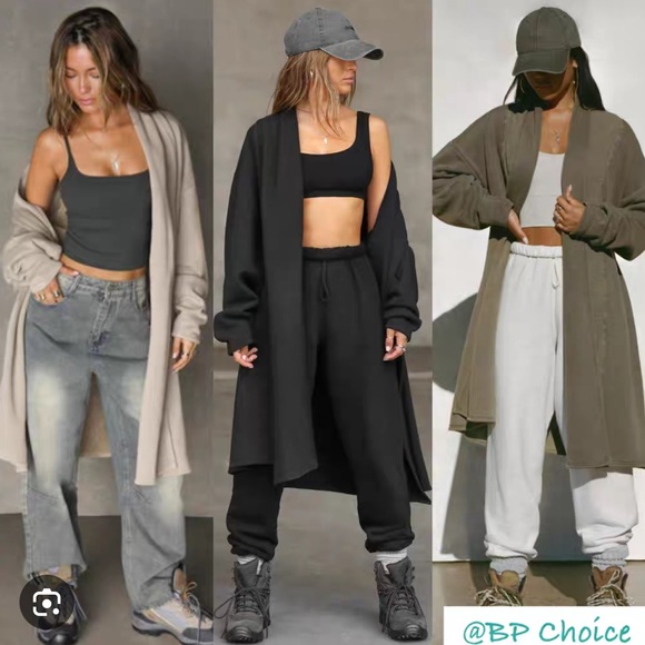 Joah Brown Women's terry Cardigan in Green OS - Picture 1 of 5